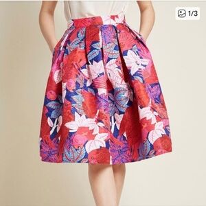 ModCloth Floral A-Line Skirt